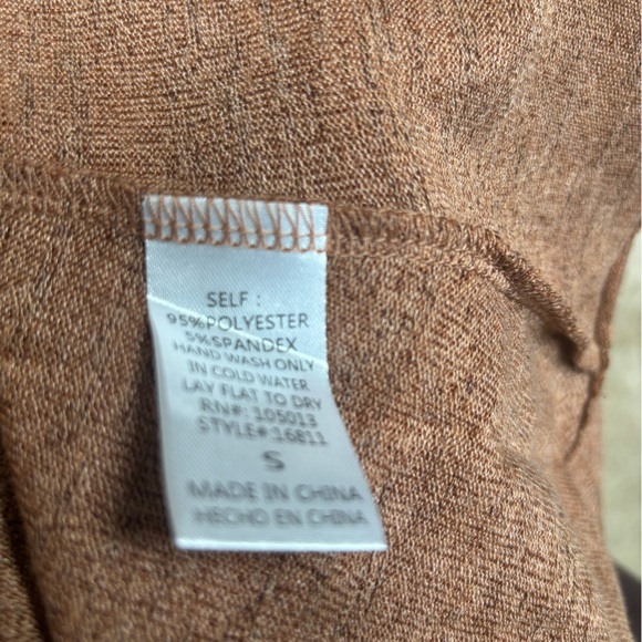 SAVANNA JANE BROWN & PINK BABYDOLL HIGH-LOW EMBROIDERED V-NECK CASUAL TOP SZ S - Picture 10 of 11